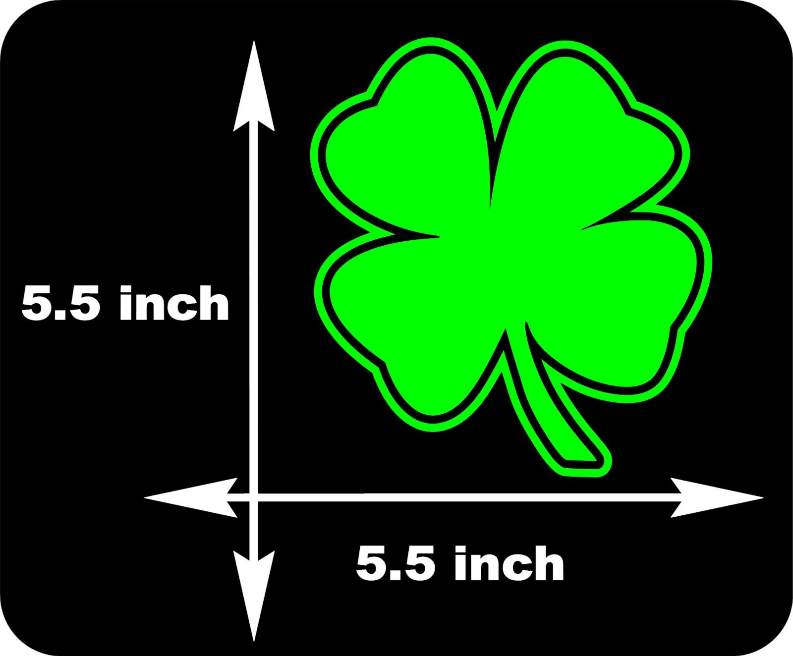(2) FOUR LEAF CLOVER Vinyl Decal Die Cut Sticker Lucky Irish Car 5.5″ x 5.5″