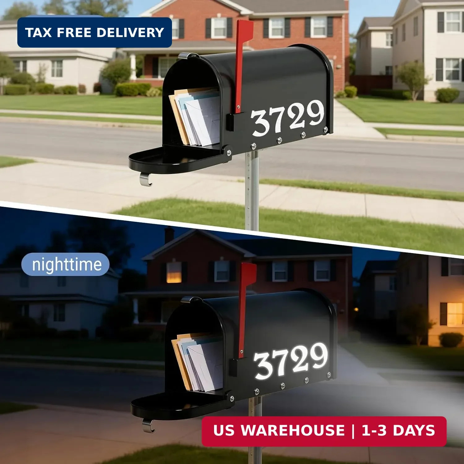 6″ Reflective Mailbox Numbers Sticker Decal Die Cut Elegant Style Vinyl Number S