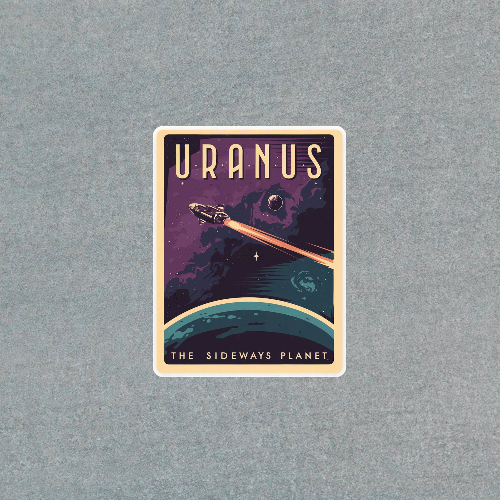 Uranus – The Sideways Planet | Retro Space Travel Sticker #3446