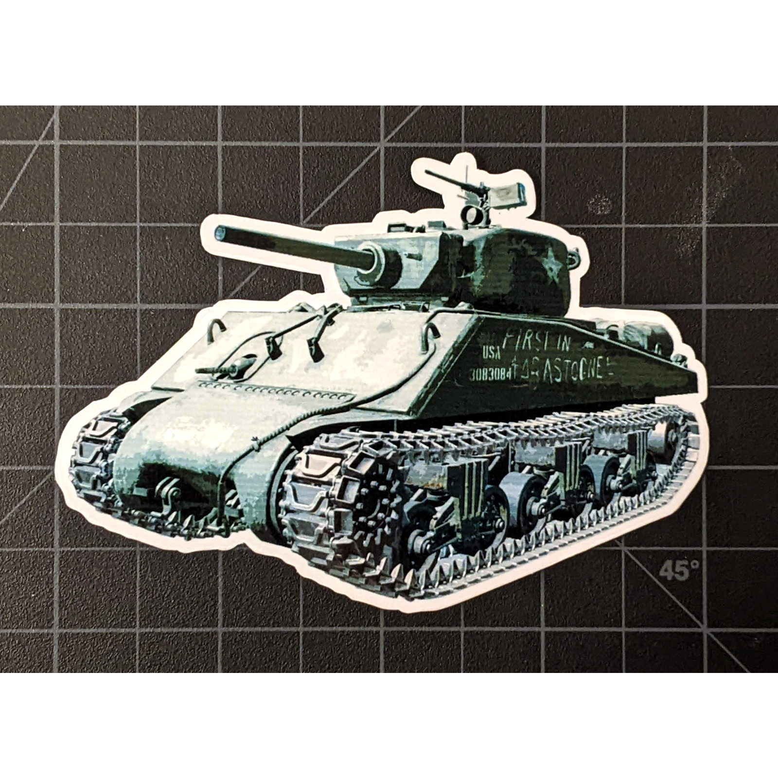 Jumbo Sherman M4A3E2 Cobra King WW2 Tank Vinyl Laptop Glossy Sticker 4″x3″