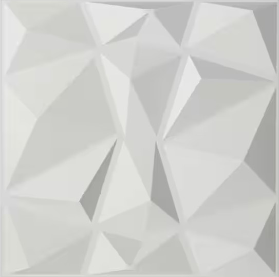 Art3d 3D PVC Wall Panels Diamond Design 19.7”x19.7” White Decorative 12-Pack.