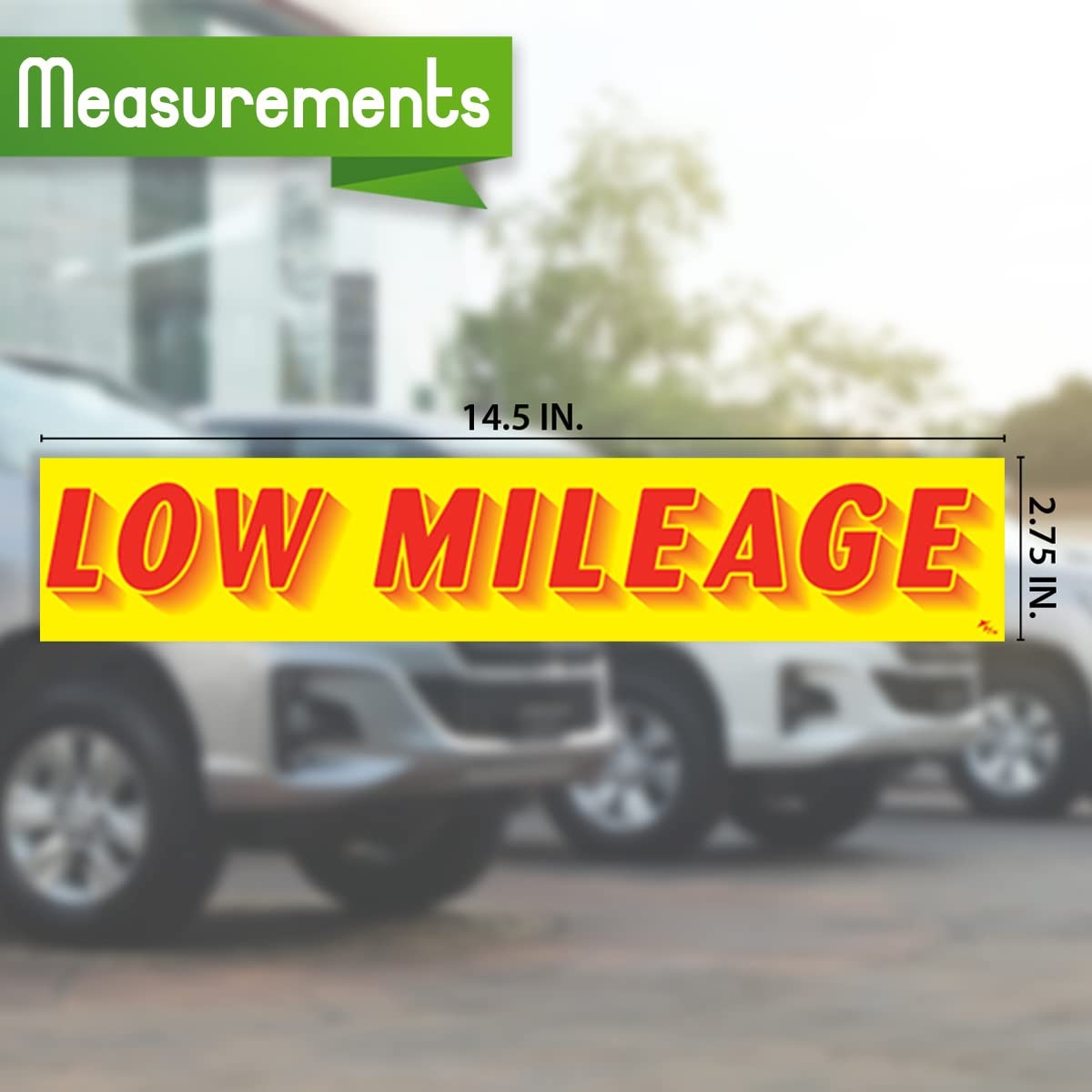 Low Mileage Windshield Stickers 12 Pack Dealership Advertising Sticker