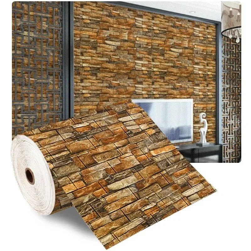 3D Foam Self Adhesive Wallpaper Waterproof Wall Stickers Home Decor