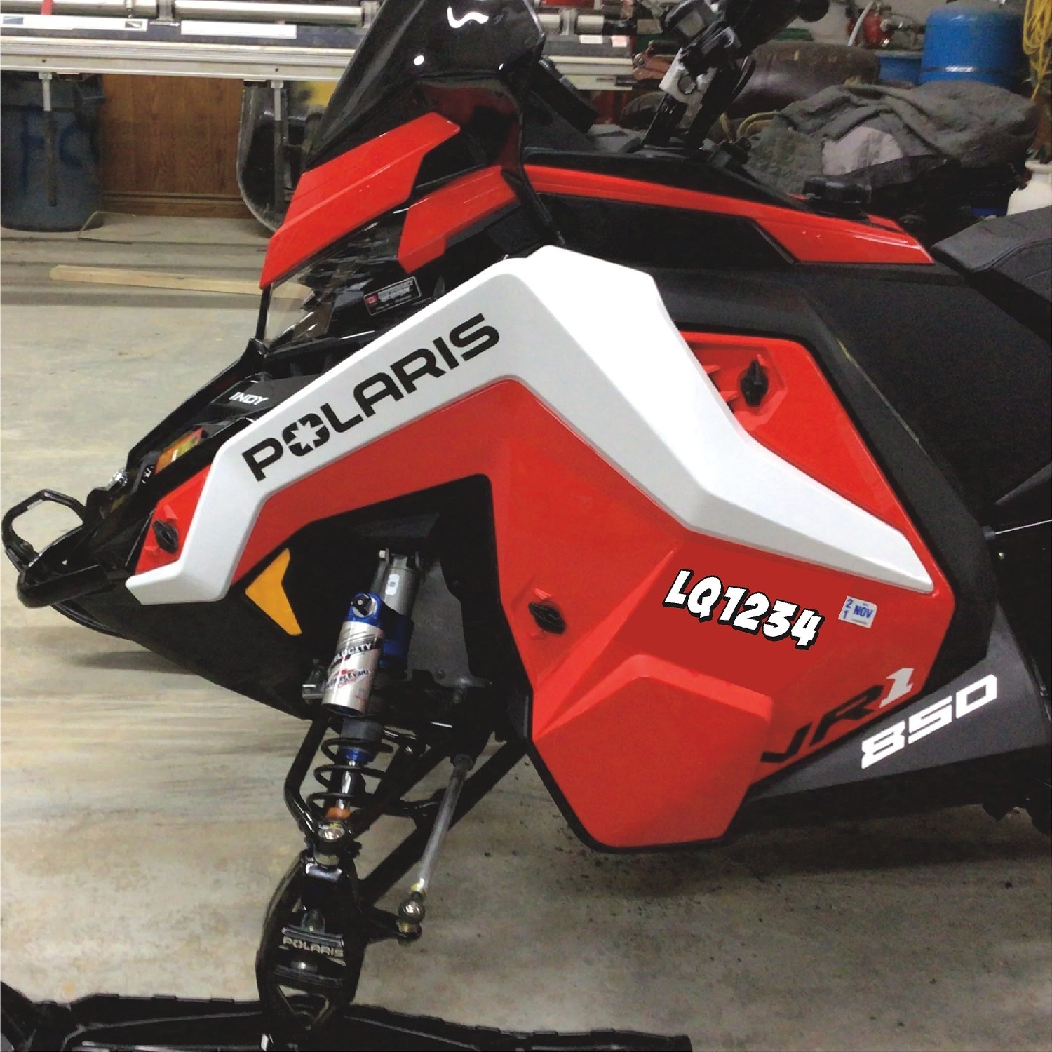 Snowmobile Registration Numbers & Letters 2 Pack Custom 2″ vinyl decal pair 2CL