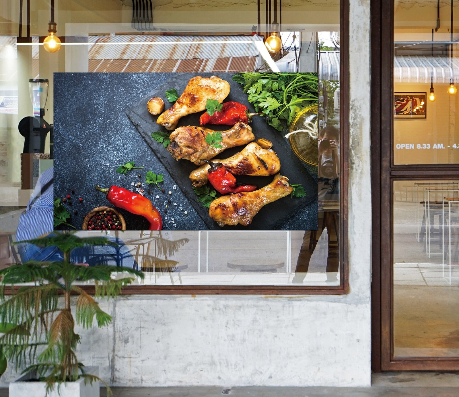 3D Grill Kebab Shop BBQ K219 Window Stickers Vinyl Wallpaper Wall Murals Panda