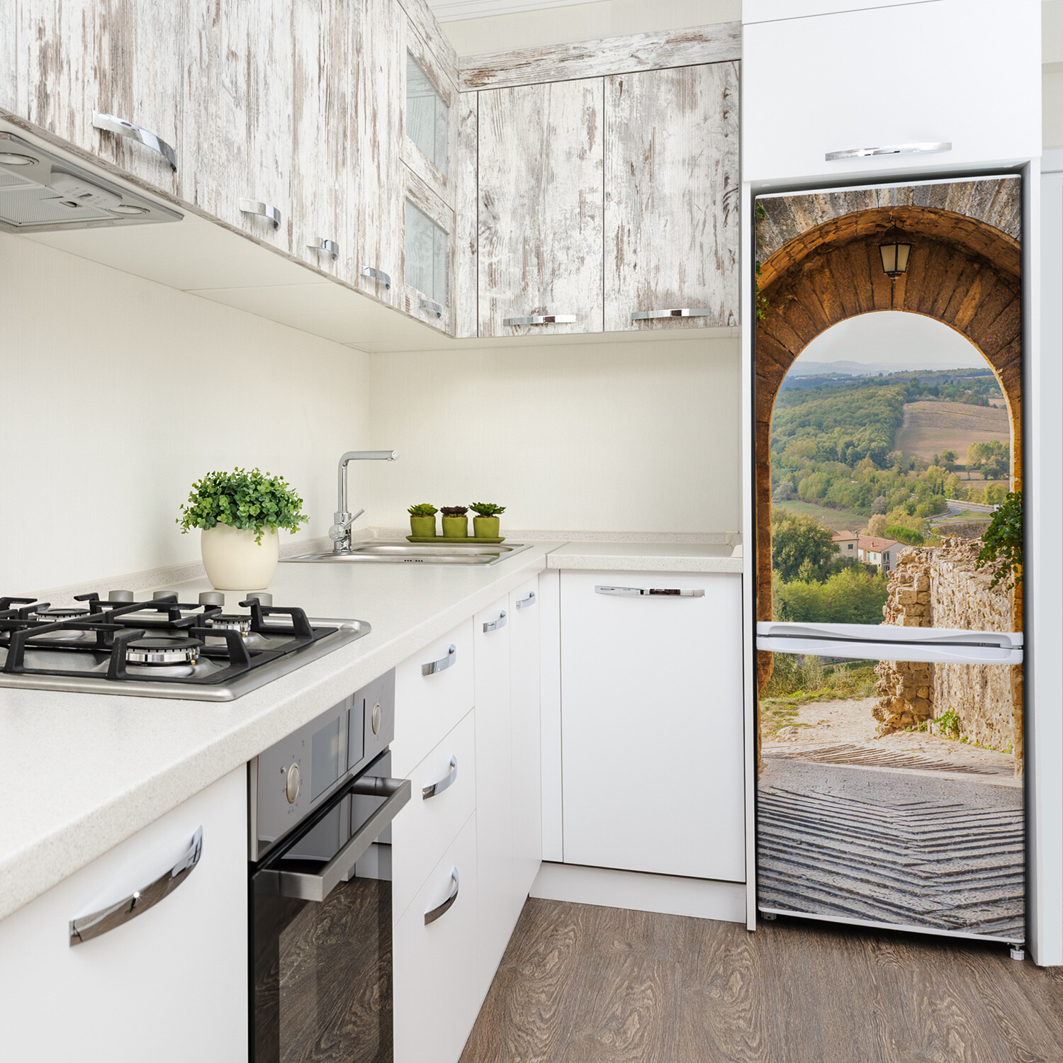 Magnet Sticker Refrigerator removable Peel & Stick Architecture Tuscany Italy