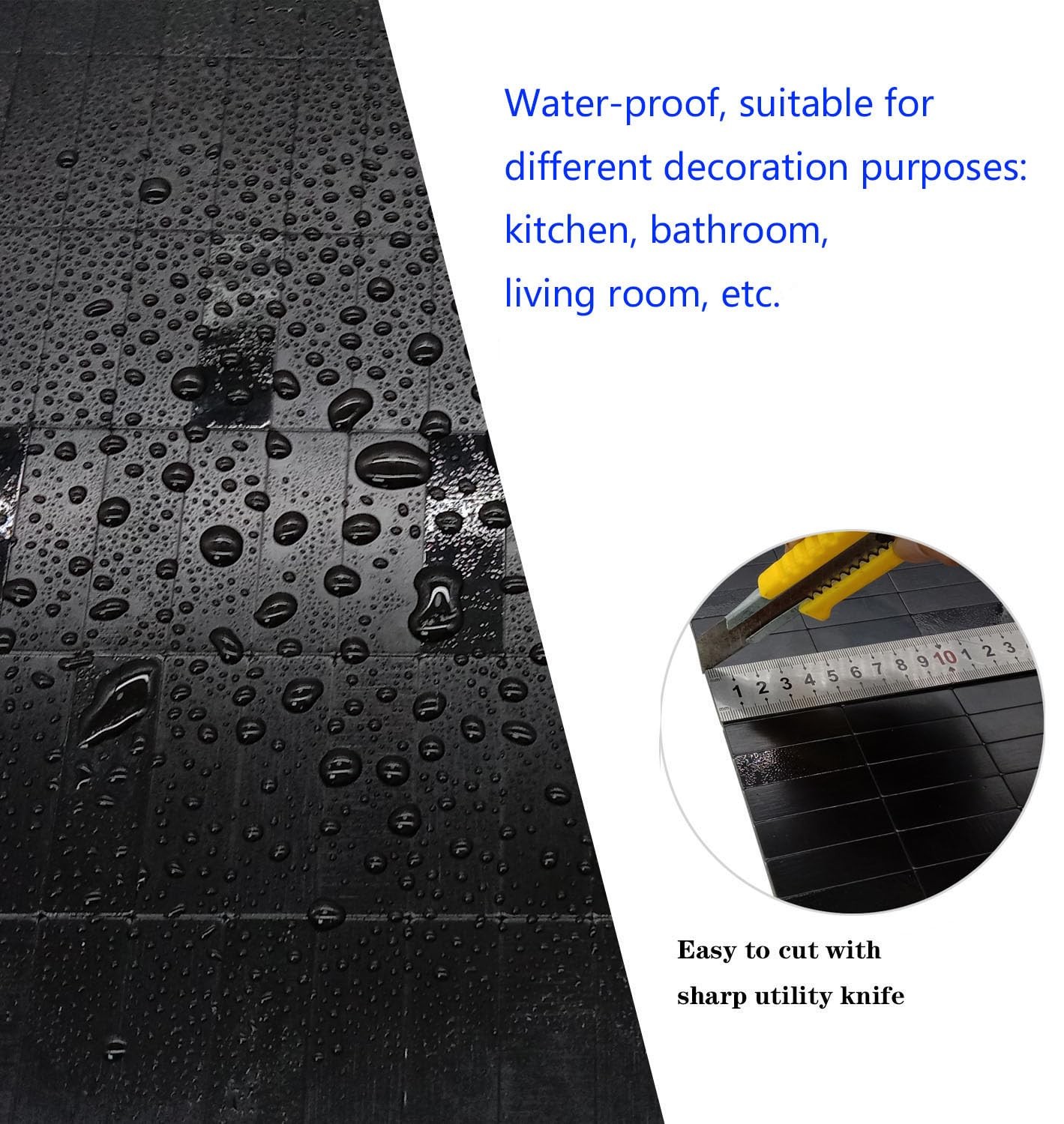 Peel and Stick Tile Backsplash Self- Adhesive Wall Tiles Aluminum Mosaic Stic…