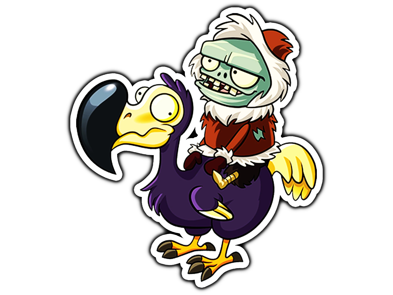 Dodo Rider Zombie Plants Zombies Sticker Waterproof Vinyl Decal Die-Cut Car