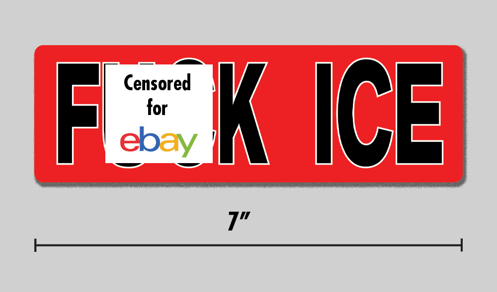 Anti-ICE Sticker “F**k Ice” Block Letters 7″ Vinyl Decal – Black on Red