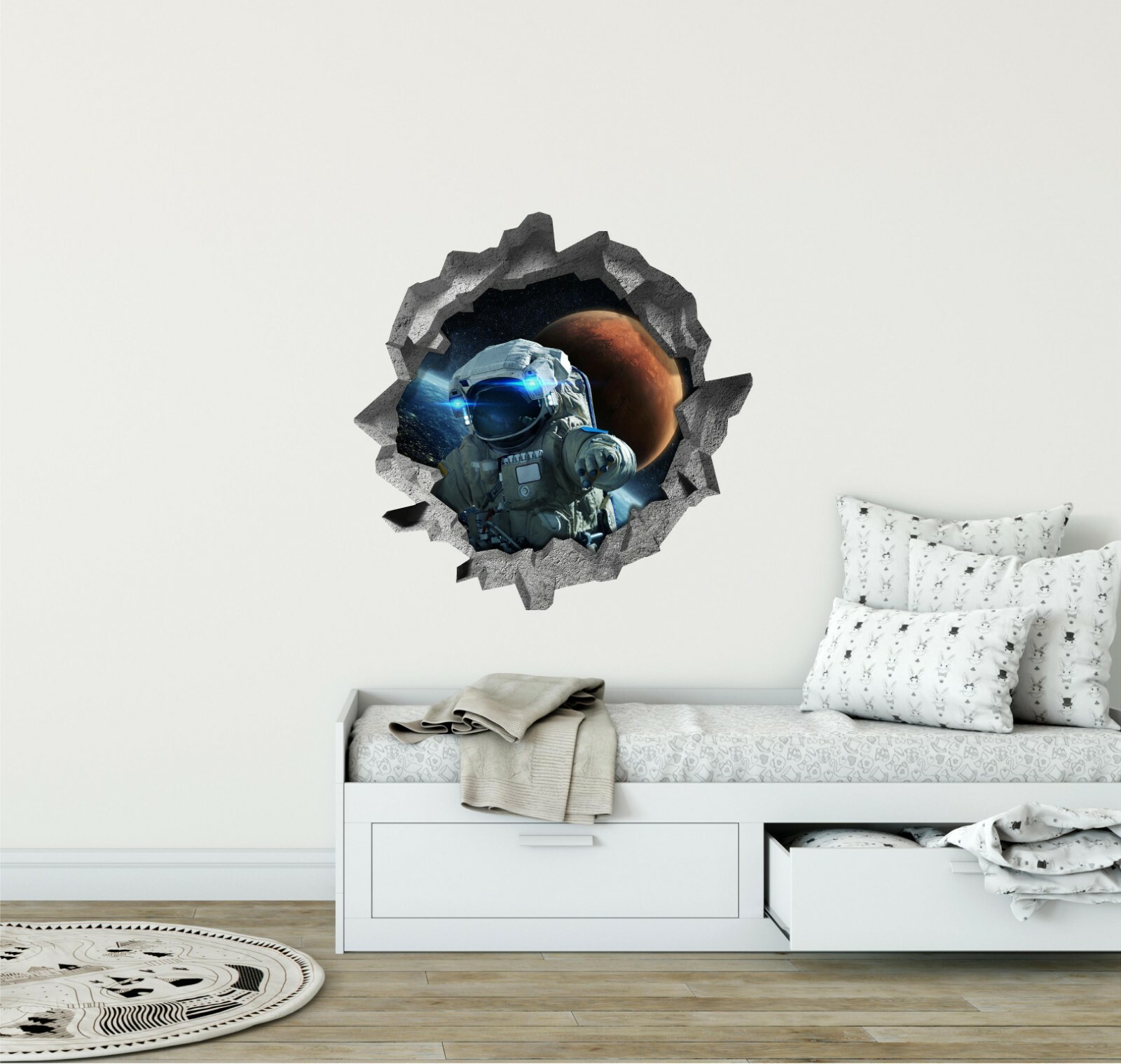 Hole in the Wall LOST IN SPACE Astronaut 3D Wall Decal Space Vinyl Wall Sticker