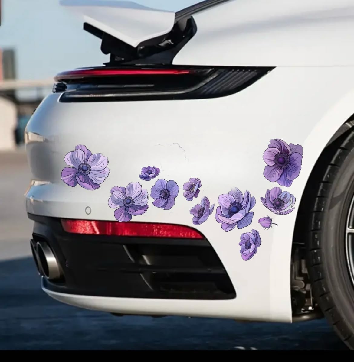 Anemone Purple Flowers Set for Car Decal Waterproof Vinyl Peel and Stick, Ane…