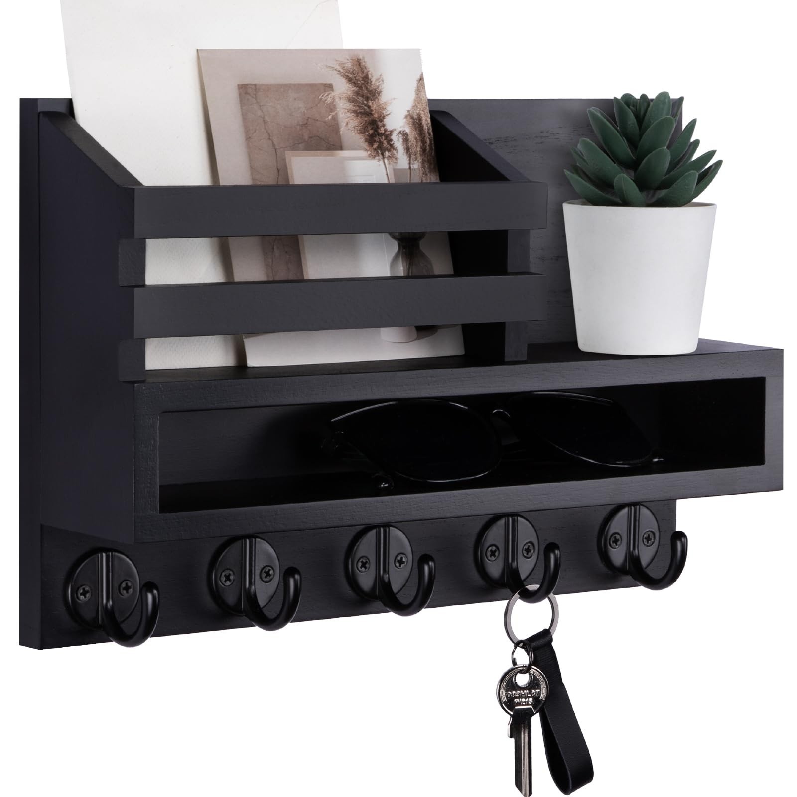 Key and Mail Holder Wall Mount, Key Hanger with Long Storage Box an… Fast Ship