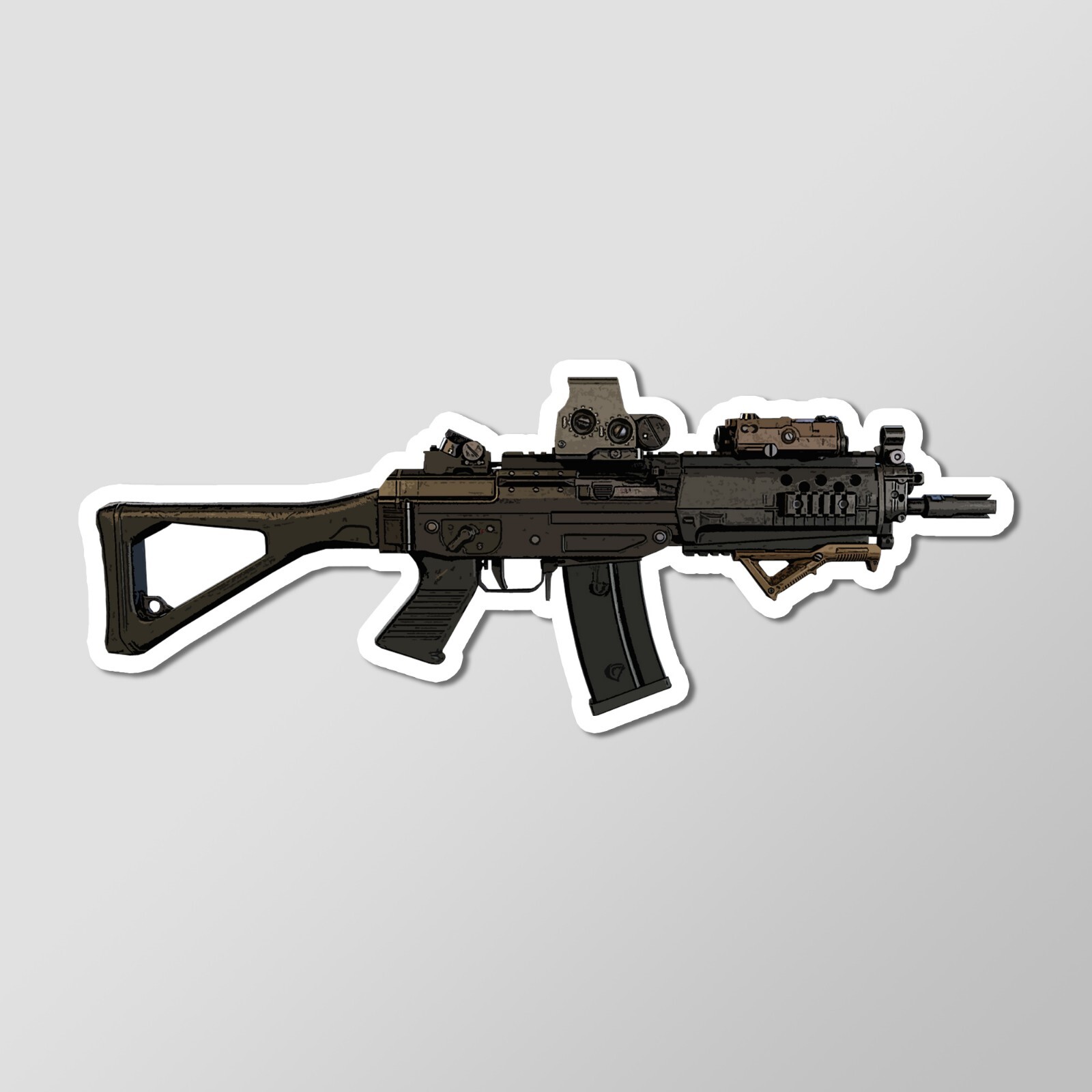 SG553 Commando Carbine Gun Art – Laptop Sticker Vinyl 4″ Wide