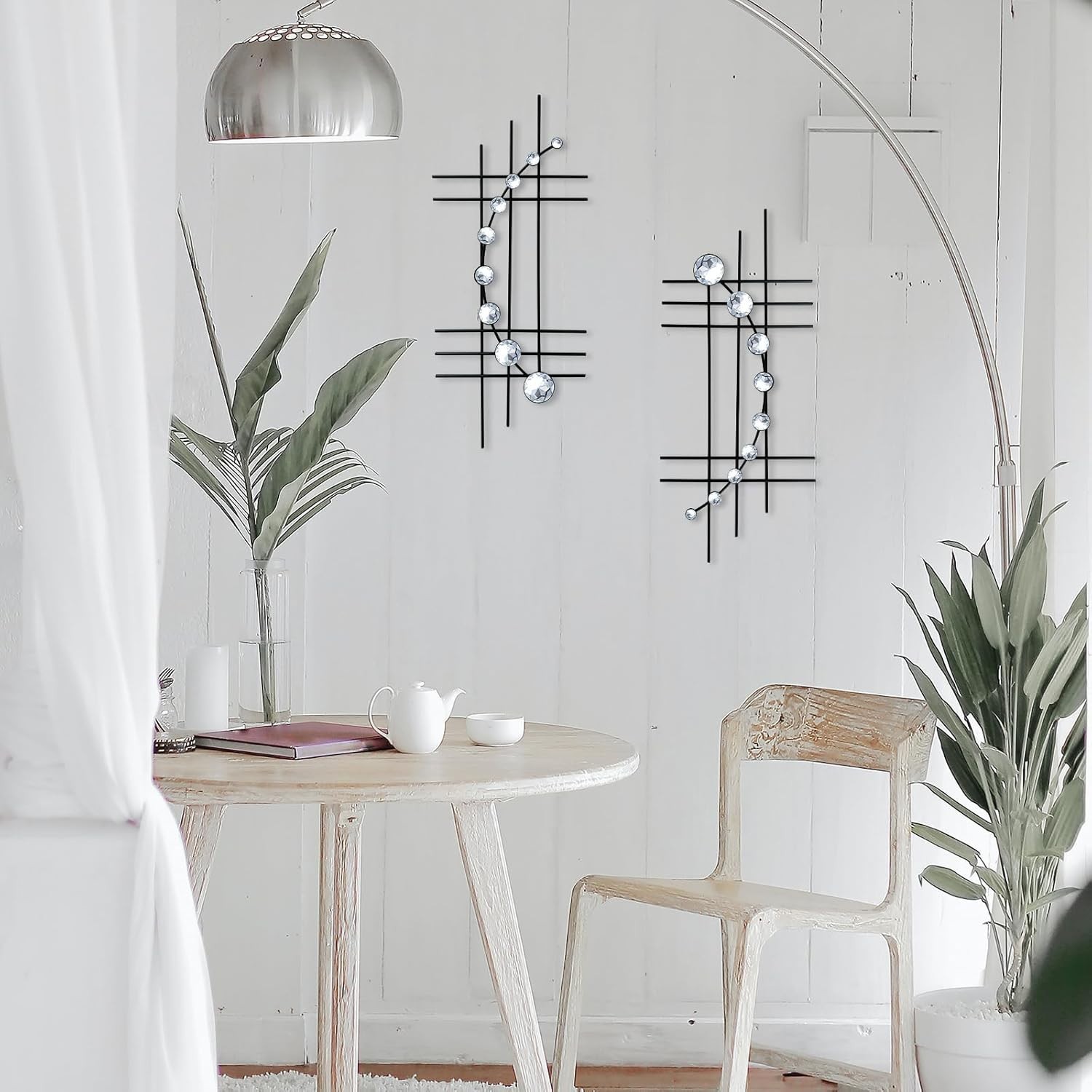 Elevate Your Space with 16.5”/24” Black Abstract Wall Art – 2 Piece Set
