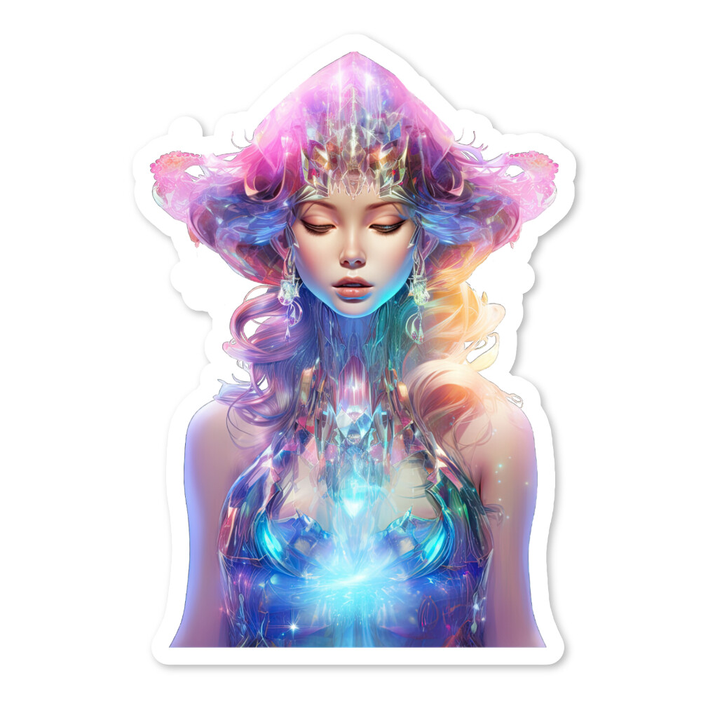 Crystal Girl Vinyl Sticker, Scrapbook, Water Bottle, Laptop, Collectible