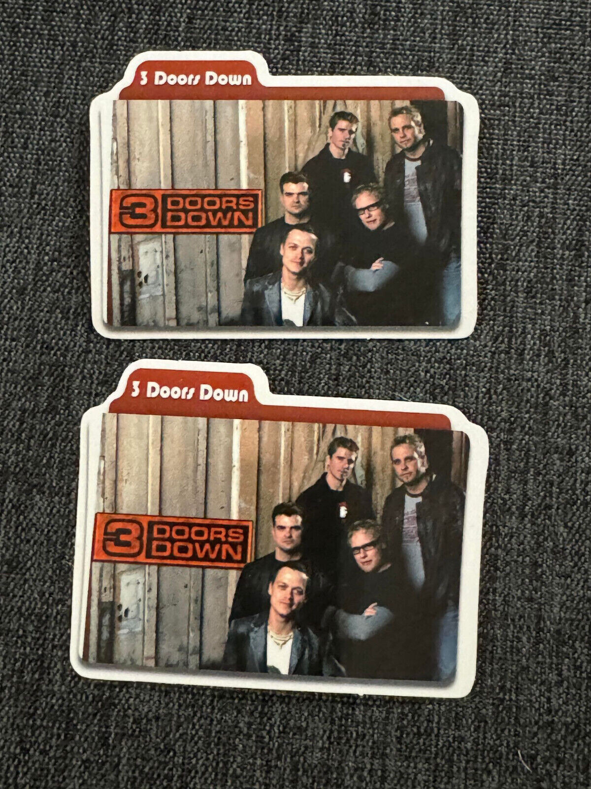 Lot (2) 3 DOORS DOWN 1 7/8″ x 2 3/8″ Band Logo STICKERS Red Black FAST! FREE!
