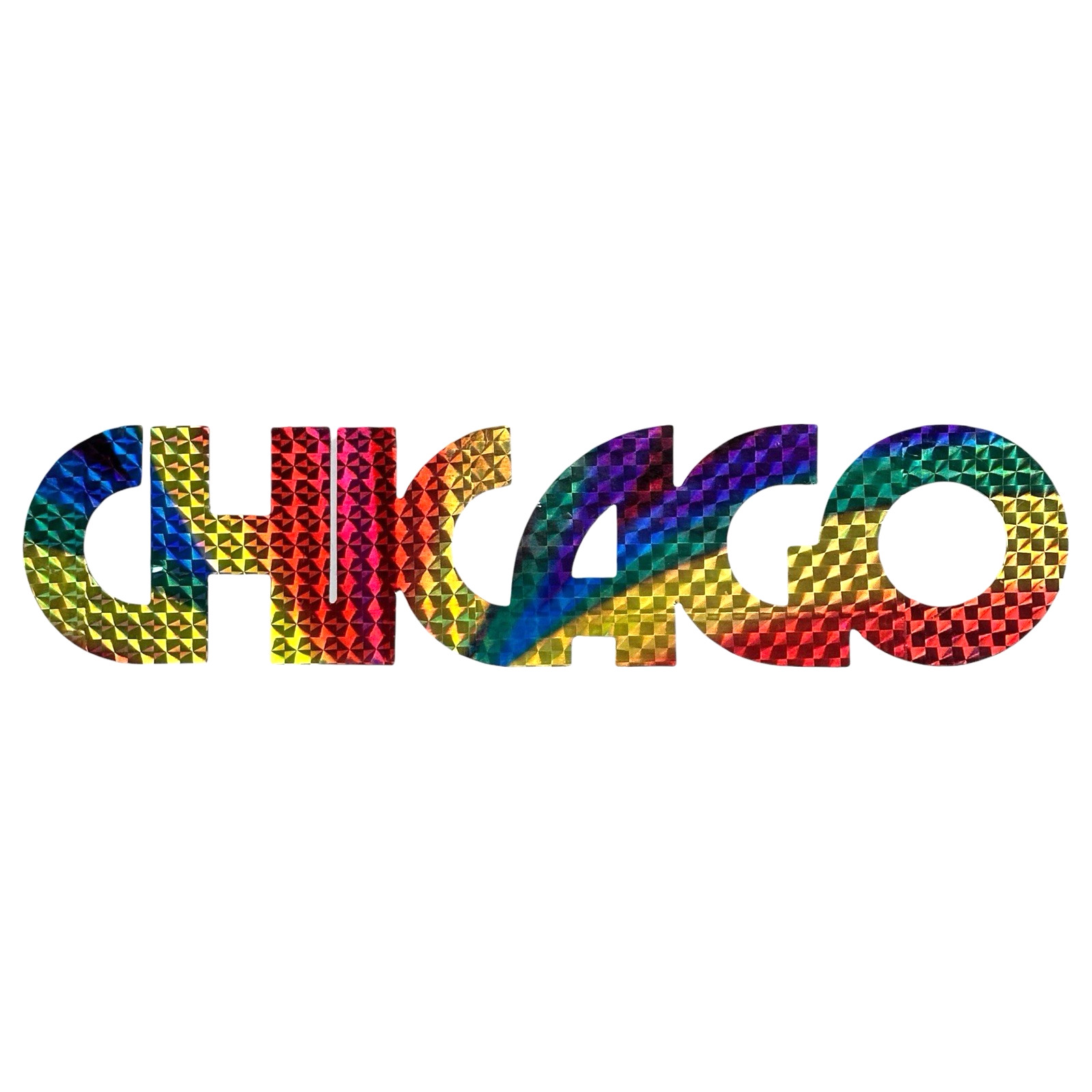 Vintage CHICAGO Rainbow Prism Sticker Band Bears Bulls Cubs Sox Blackhawks IL