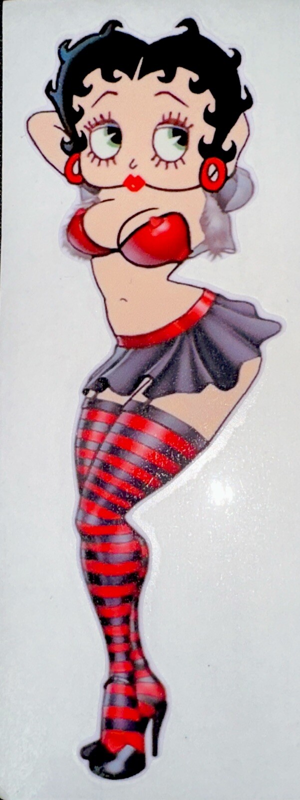 BETTY BOOP STICKER✨💋💄❤️‍🔥👠💋✨5 1/4” X 2”✨GLOSSY✨HOT🔥✨SEXY & CUTE✨IM READY✨