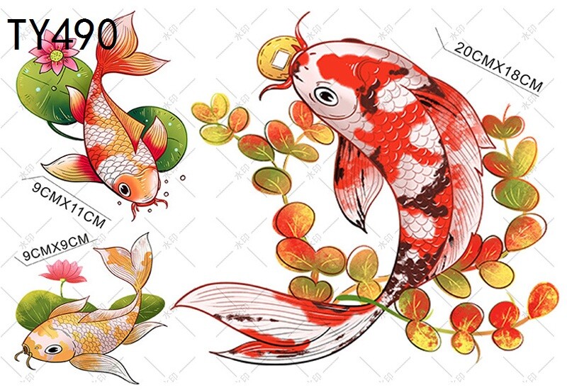 Koi Fish Vinyl Decal Home Car Window Sticker Lucky Waterproof Chinese Style DIY