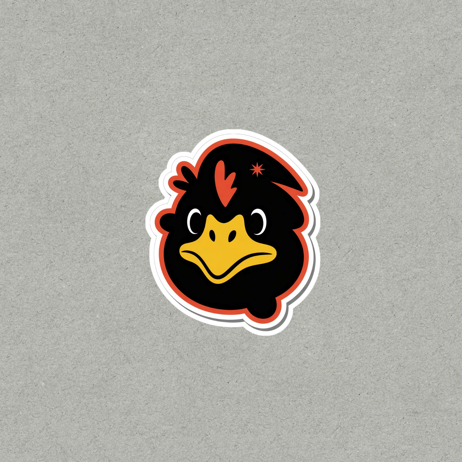 Cute Black Bird Cartoon Character Sticker Decal #6643