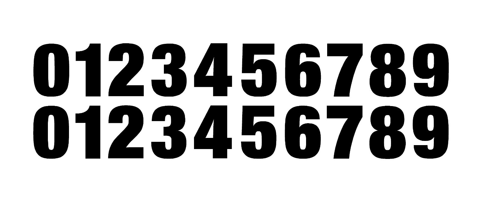 0-9 Reflective Numbers Black Sticker Vinyl Decal pick 1″-12″ Set Of 20 (RV2-2)
