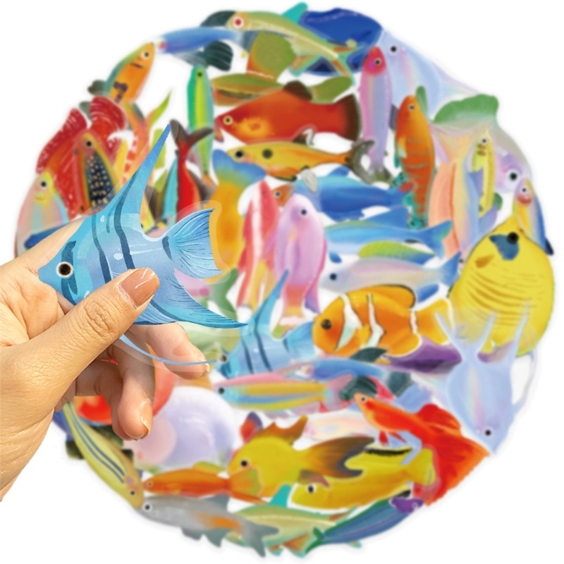 50 Sheets Ocean Sticker Fish Sticker Decal Sea Animal Sticker Reward Sticker