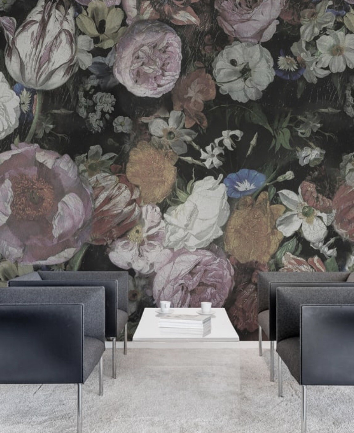 Dark Floral Wallpaper – Large Wall Mural – Rebel Walls