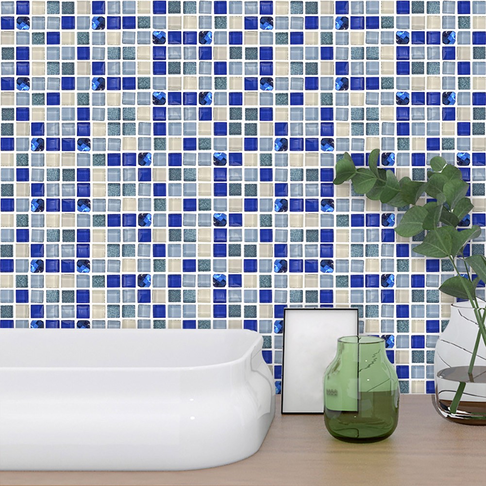 18pcs Mosaic Tile Transfer Stickers Bathroom Kitchen DIY Home(10cm*10cm)(MTS013)