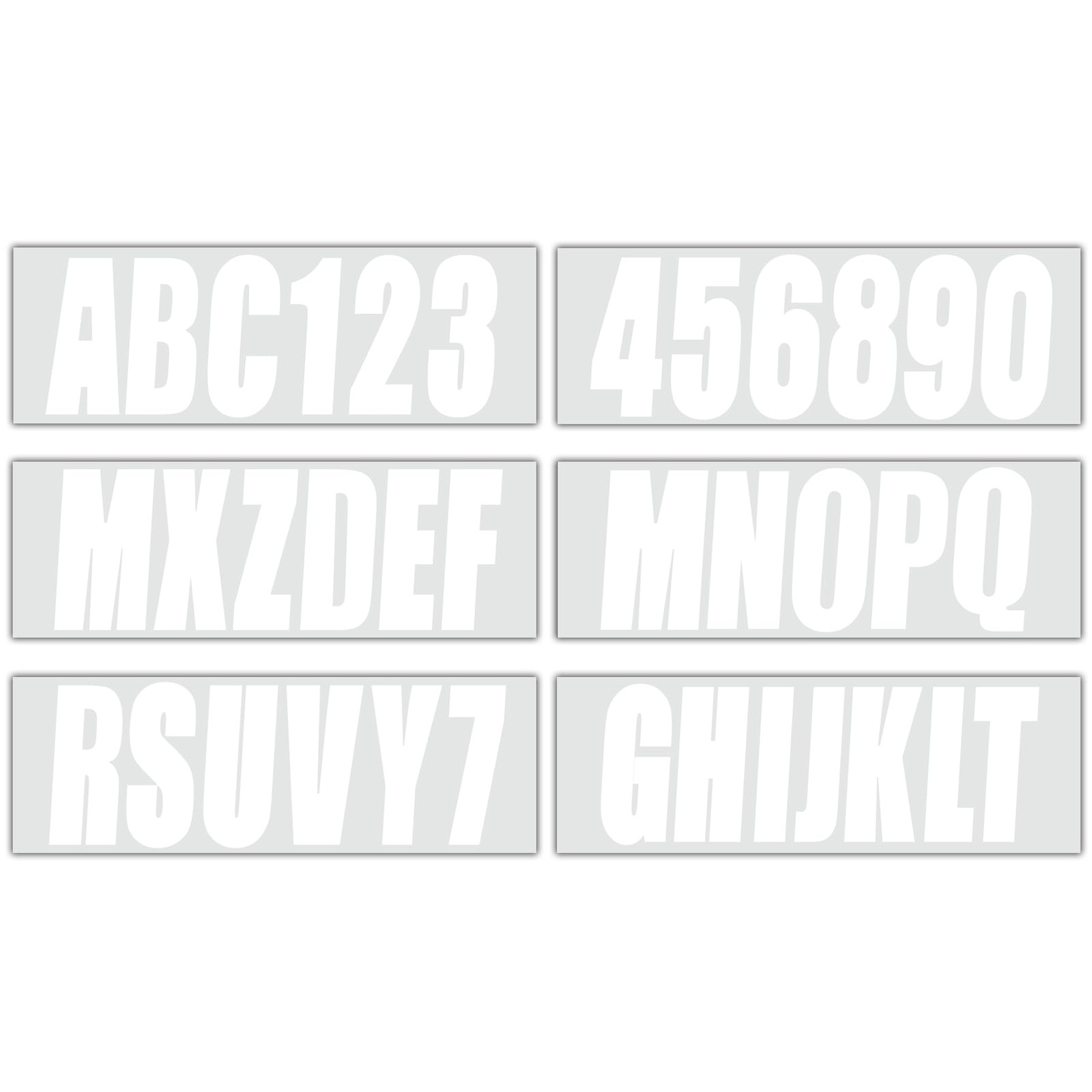 4 Sets 3″ Alpha-Numeric Registration Numbers and Letters Sticker Decal Kits f…