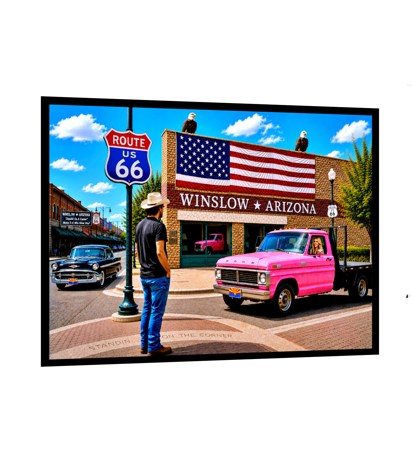 Route 66 Sign Sticker Winslow Arizona America’s Highway Historic