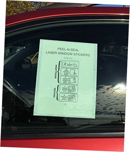 Plain White Addendum Car Window Stickers with Adhesive (Blank) 250 Qty. (8.5