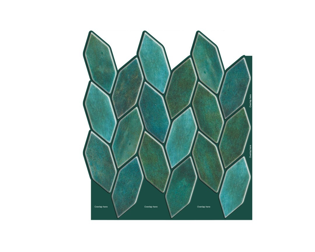 Emerald Peel and Stick Kitchen Backsplash | Kitchen Tiles | Pack of 10 Tiles