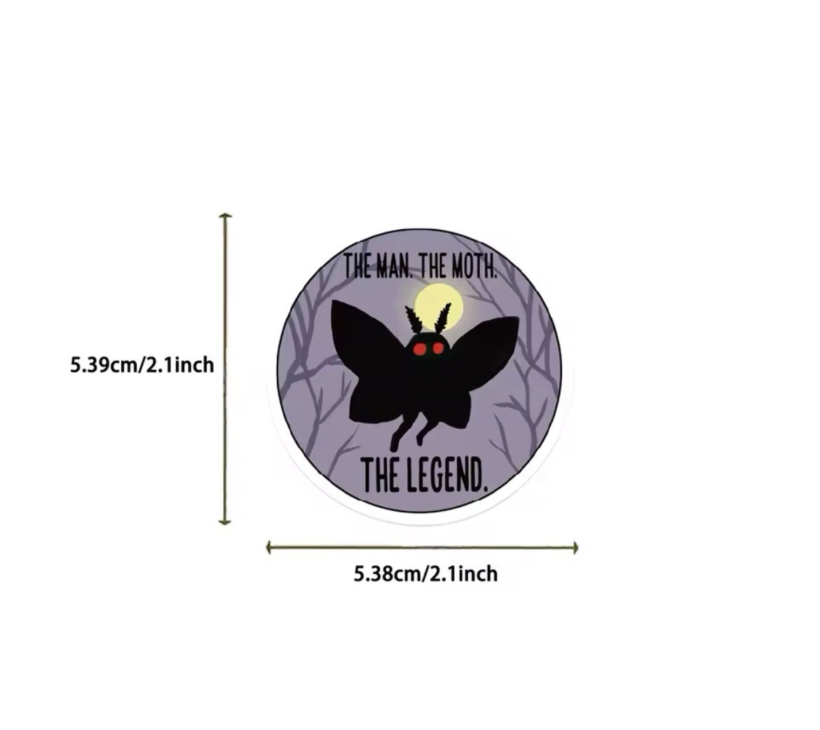 Mothman Cryptid Cartoon Style Stickers 50pk Mothman Fun Cryptids FREE SHIPPING