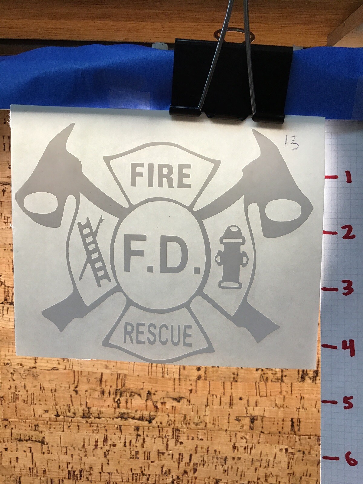 Fire Rescue – White – Vinyl Transfer Decal – Y7-1.13