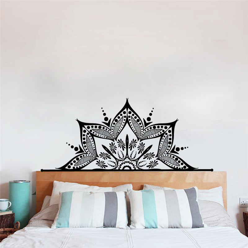 Half Mandala Art Wall Decor Headboard Decals Vinyl Sticker Boho Home Decor MS781