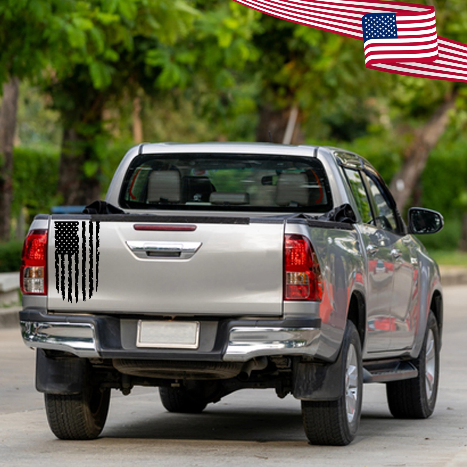 GRITKULTURE Distressed American Flag Vinyl Decal 2 Pack 17 inch by 9 inch for…