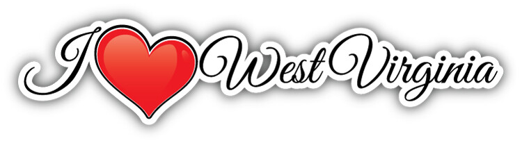 I Love West Virginia USA Travel Slogan Car Bumper Sticker Decal