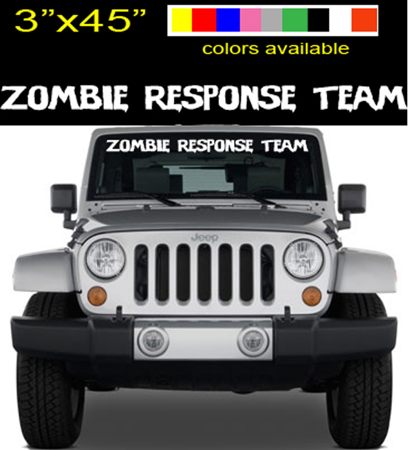 FGD Zombie Response Team Large Vinyl Front Window Decal 45″ x 3″