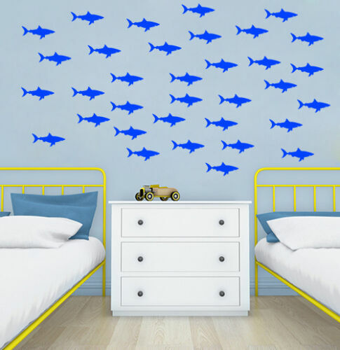 1.5″ X 3″ Small Sharks Home Office Wall Window Decor Vinyl Nursery Decal Sticker