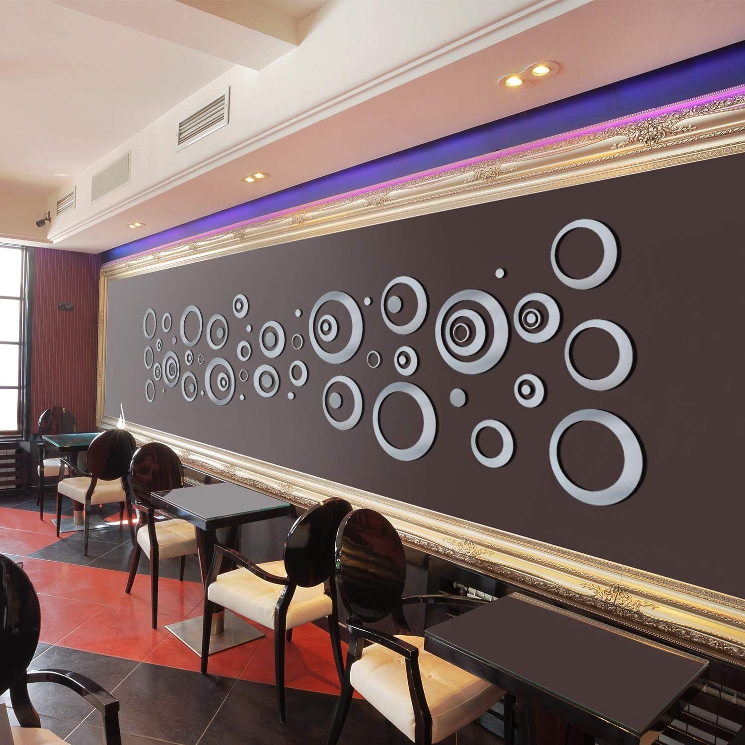 Transform Your Space with 72 Round Mirror Wall Stickers – Stylish Silver Accents