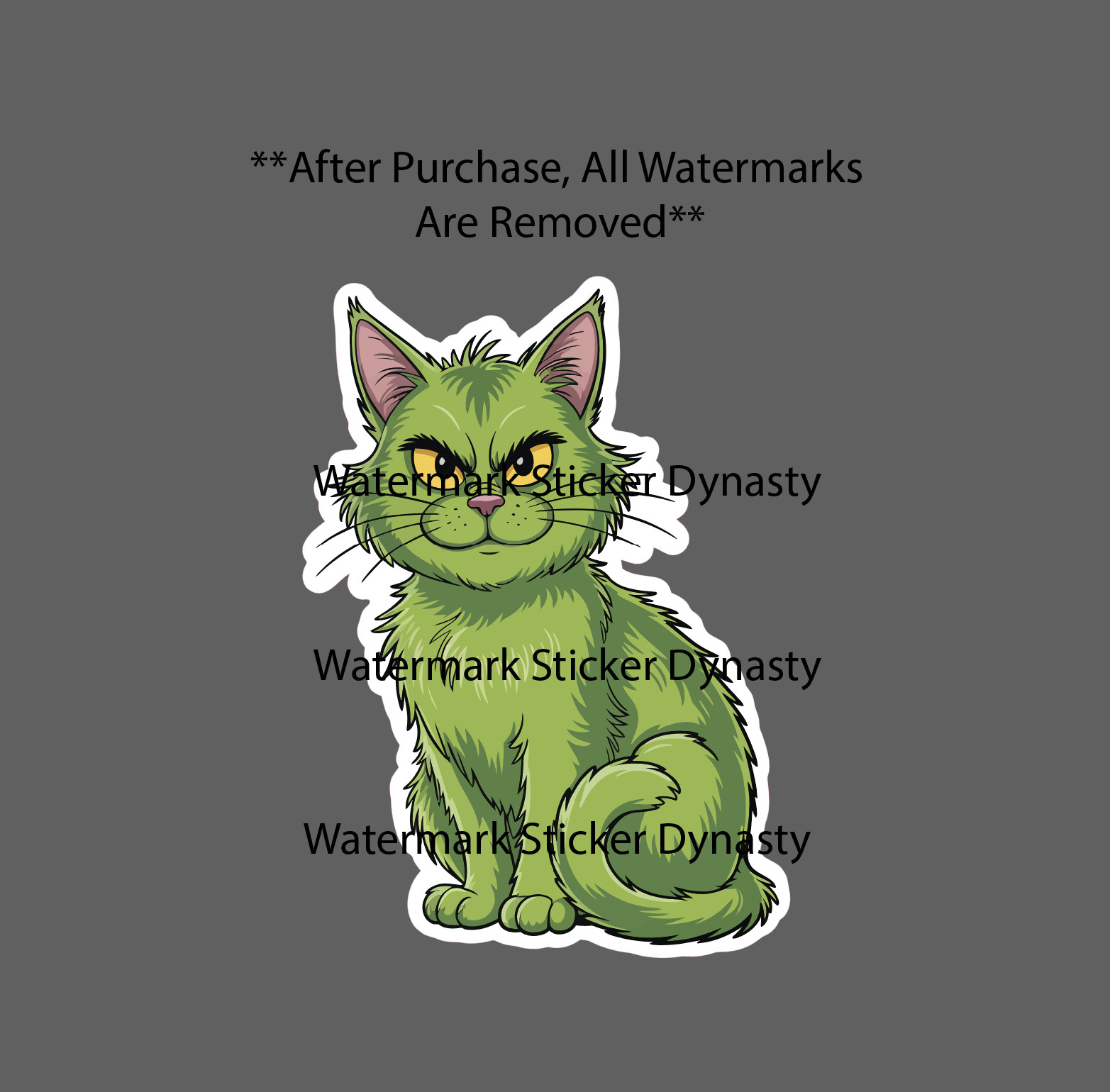 Grinch Cat Sticker Waterproof Decal Christmas Family Friend Funny Gift NEW