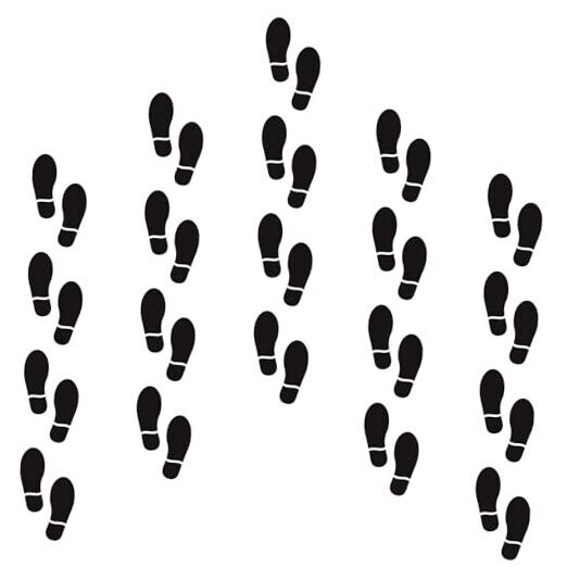 20 Pairs 40 Prints Shoe Stickers 7″ Footprints Floor Decals Stickers Feet Black