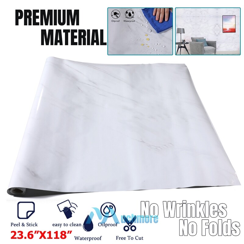 Waterproof Marble Wallpaper Self Adhesive Vinyl Wall Sticker Bathroom Kitchen
