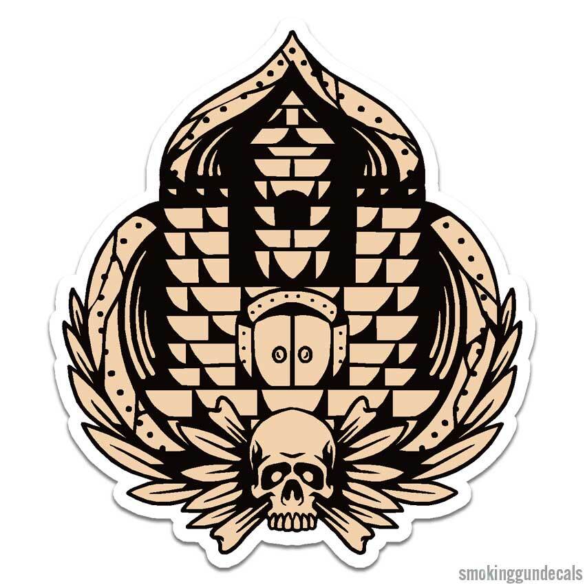 Skull Castle Door, Vinyl Decal Sticker, Indoor Outdoor, 3 Sizes, #12639