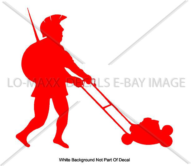 Roman Centurion Warrior Cutting Grass Original Graphic Art Die Cut Vinyl Decal