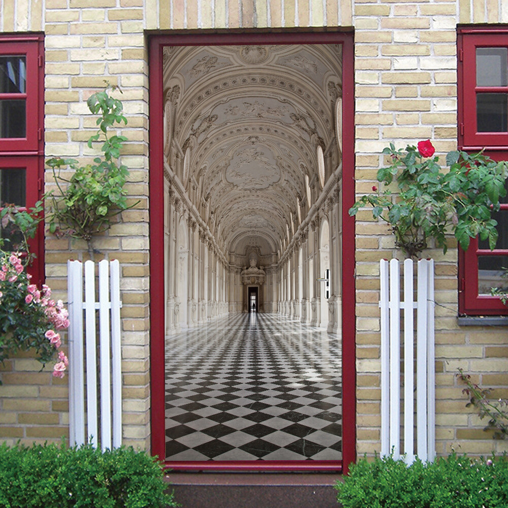 WALL, DOOR STICKER Gothic Retro Arch Self-adhesive Waterproof Mural Decals Cover