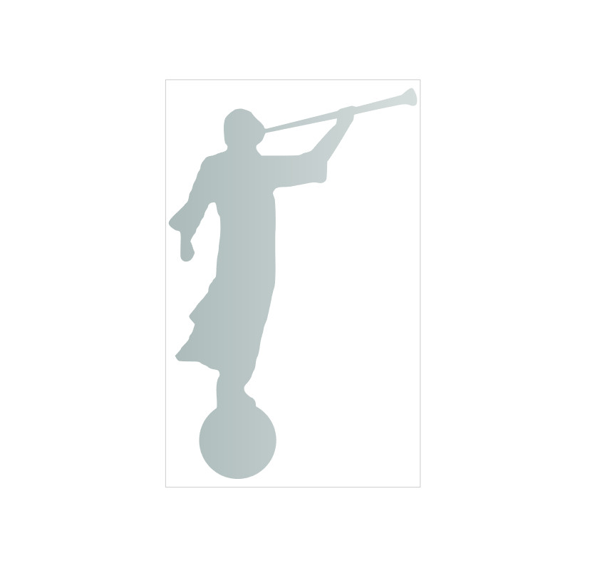 4″x2.75″ Angel Moroni Windy – Vinyl Decal Sticker LDS Mormon Temple Latter-day
