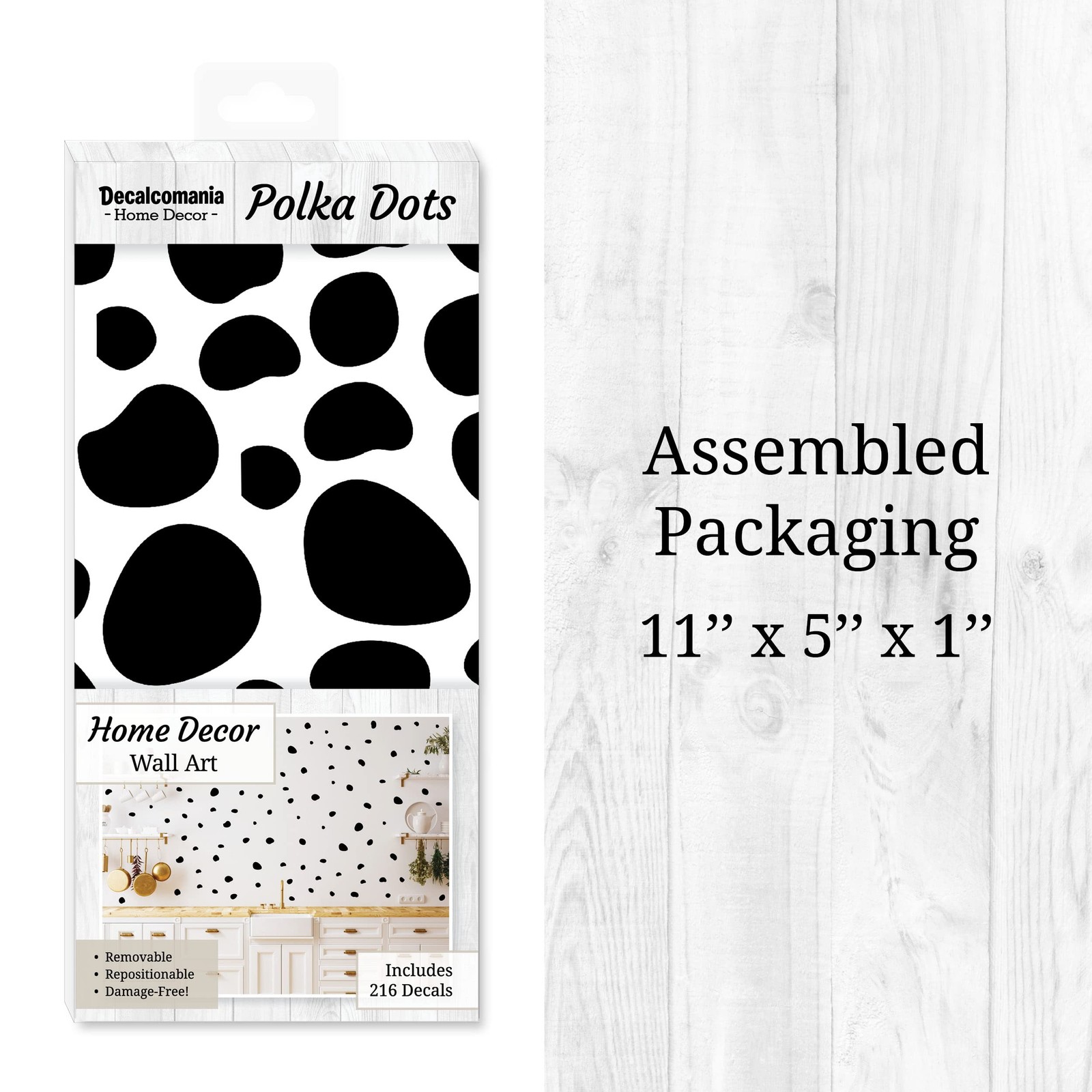 Decalcomania Irregular Black Dots Wall Decals – Set of 216 Small Dalmation Do…