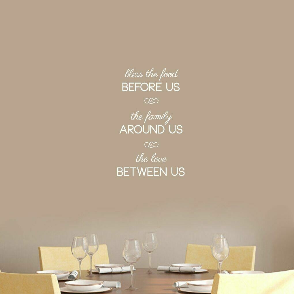 Bless The Food Before Us Wall Decal – Family Quotes Kitchen Dining Room Decals