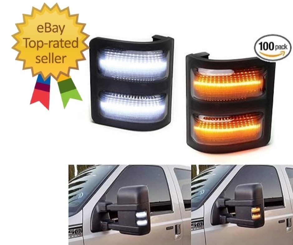 Switchback LED Side Mirror Marker Light Turn Signal Lamp for 2013-2014 Ford F150